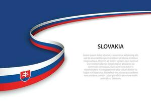 Wave flag of Slovakia with copyspace background vector