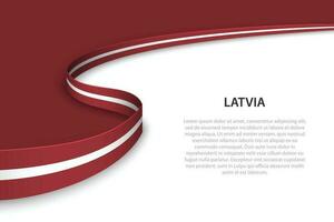 Wave flag of Latvia with copyspace background vector