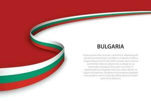 Wave flag of Bulgaria with copyspace background vector