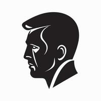 Man head silhoutte, face fashion icon vector