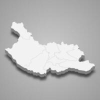 3d isométrica mapa de kyustendil es un provincia de Bulgaria vector