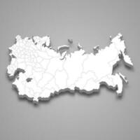 3d isometric map of Russian Empire isolated with shadow vector