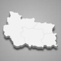 3d isométrica mapa de gabrovo es un provincia de Bulgaria vector