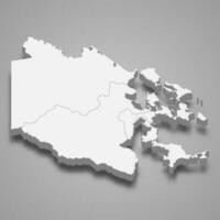 3d isometric map of Bocas del Toro is a province of Panama vector