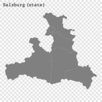 High Quality map is a state of Austria vector