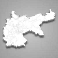 3d isometric map of German Empire isolated with shadow vector