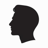Man head silhoutte, face fashion icon vector