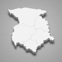 3d isometric map of Marijampole county is a region of Lithuania vector