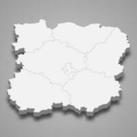 3d isometric map of Siauliai county is a region of Lithuania vector
