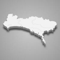 3d isométrica mapa de Panamá es un provincia de Panamá vector