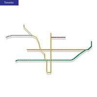 3d isometric Map of the Toronto metro subway vector