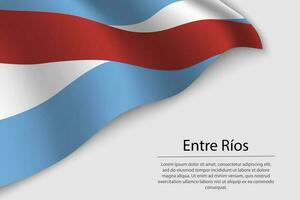 Waviing flag of Entre Rios vector