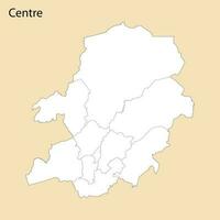 High Quality map of Centre Region is a province of Cameroon vector