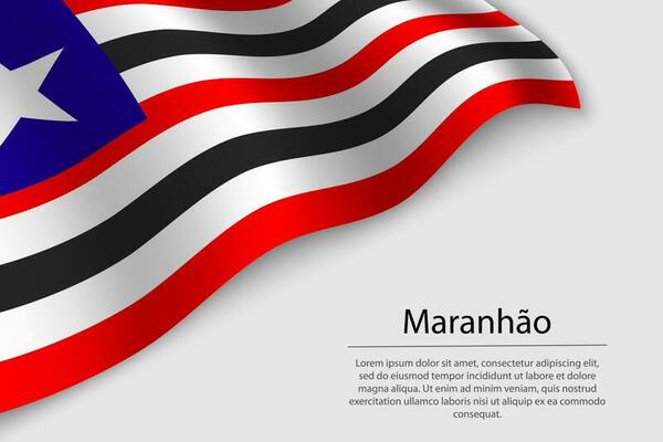 Wave flag of Maranhao is a state of Brazi