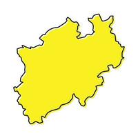 sencillo contorno mapa de norte Renania-Westfalia es un estado de germen vector
