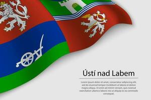 Waviing flag of Usti nad Labem vector