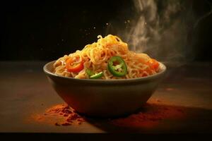 professional food photography instant noodles AI Generated photo