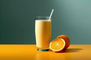 orange yogurt drink Food Photography AI Generated photo