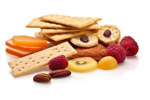 calorie snacks white isolated background Food Photography AI Generated photo