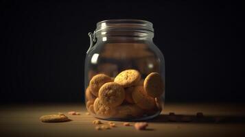 valores foto de Híper realista retrato de galletas en el tarro comida fotografía generativo ai