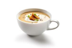 bisque soup cream white isolated background Food Photography AI Generated photo