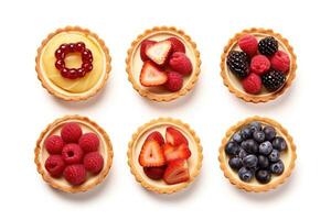 tarts flat lay Food Photography AI Generated photo