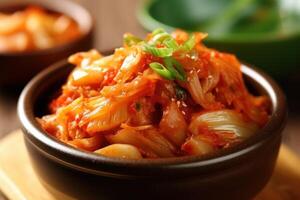 valores foto de kimchi es un tradicional coreano banchan consistente de salado y fermentado vegetales comida fotografía generativo ai