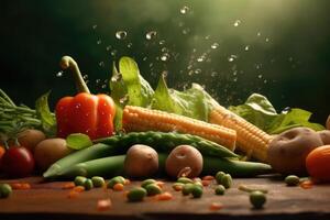 a commercial realistic photo of a fresh vegetables photography