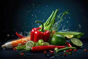 a commercial realistic photo of a fresh vegetables photography