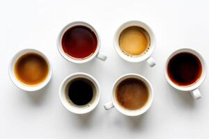 stock photo of collection a cup hot americano top view food photography