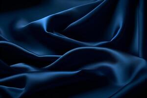 Smooth elegant dark blue silk or satin luxury cloth texture can use as abstract background. Luxurious background design. photo