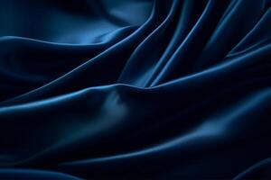 Smooth elegant dark blue silk or satin luxury cloth texture can use as abstract background. Luxurious background design. photo