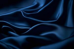 Smooth elegant dark blue silk or satin luxury cloth texture can use as abstract background. Luxurious background design. photo