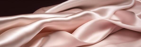 Fabric satin silk drapery. Texture of delicate pink silk as background. photo