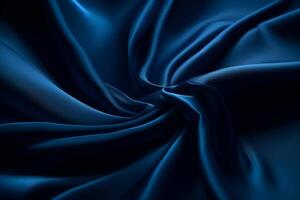 Smooth elegant dark blue silk or satin luxury cloth texture can use as abstract background. Luxurious background design. AI generated photo