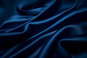 Smooth elegant dark blue silk or satin luxury cloth texture can use as abstract background. Luxurious background design. photo
