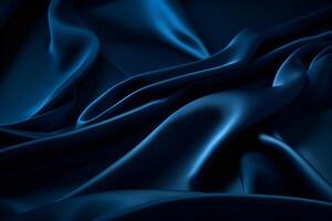 Smooth elegant dark blue silk or satin luxury cloth texture can use as abstract background. Luxurious background design. photo