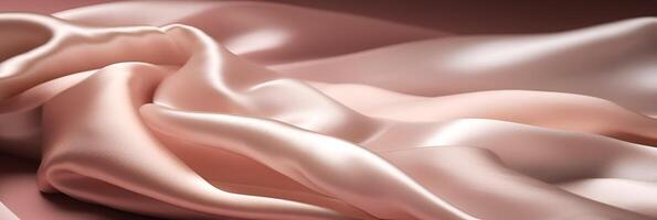 Fabric satin silk drapery. Texture of delicate pink silk as background. photo