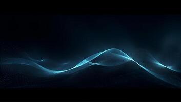 Abstract blue particle background. Flow wave with dot landscape. Digital data structure. Future mesh or sound grid. photo