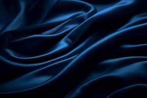 Smooth elegant dark blue silk or satin luxury cloth texture can use as abstract background. Luxurious background design. photo