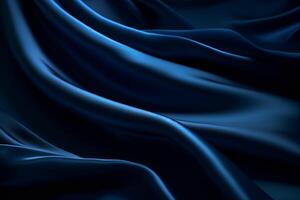 Smooth elegant dark blue silk or satin luxury cloth texture can use as abstract background. Luxurious background design. photo