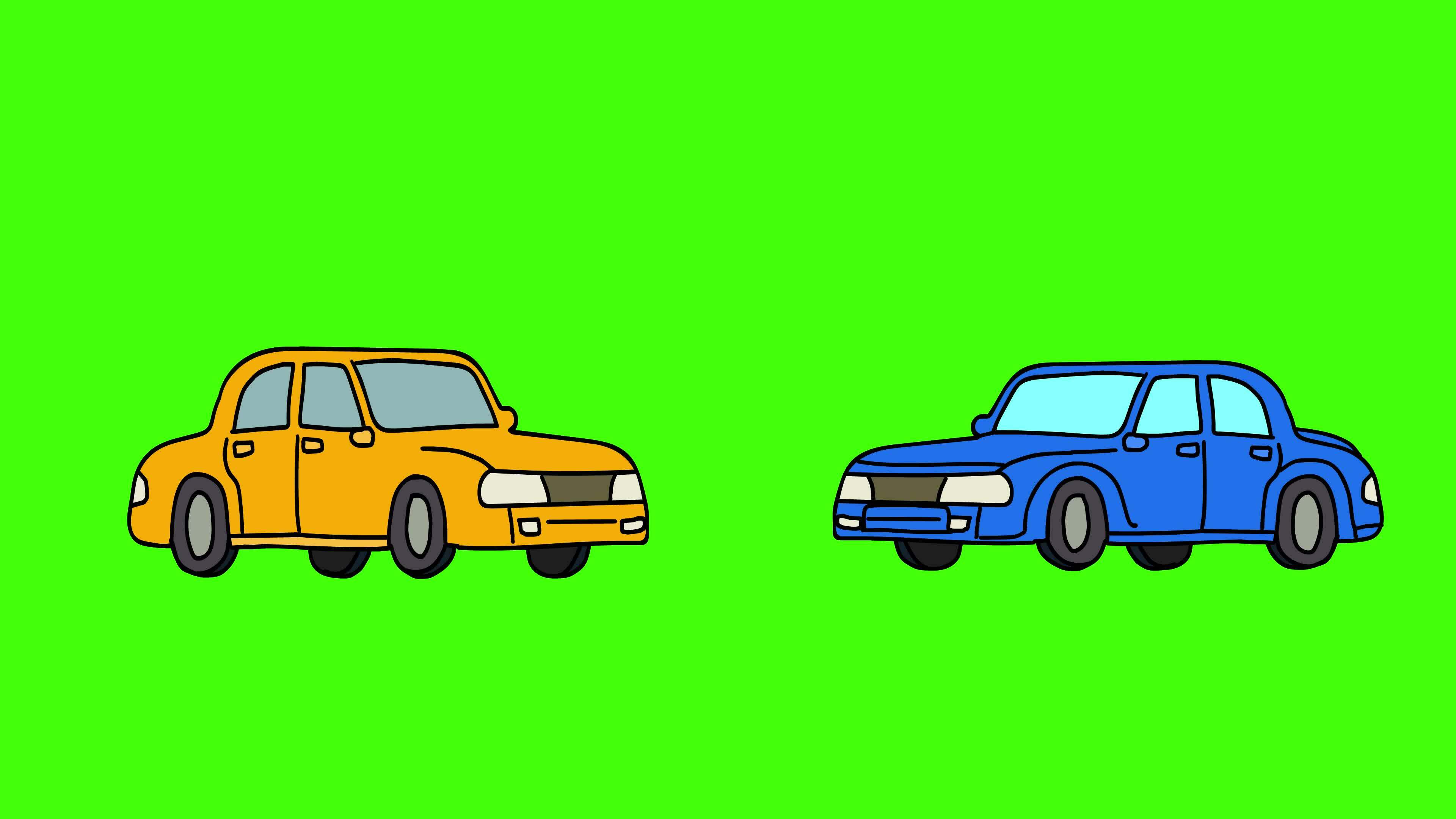 Car crash animation with 4k resolution and green screen 25358507 Stock