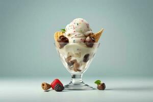 ice cream with glass profesional food photography photo