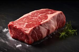 stock photo of wagyu beef well done steak Roast food photography