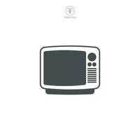 A vector illustration of a television icon, signifying entertainment, broadcasting, or media. Ideal for designating TV programs, channels, or news platforms