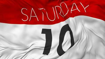 Tenth, 10th Saturday Date Seamless Looping Background, Looped Cloth Waving Slow Motion, 3D Rendering video