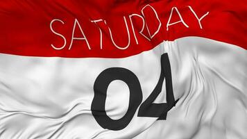 Fourth, 4th Saturday Date Seamless Looping Background, Looped Cloth Waving Slow Motion, 3D Rendering video