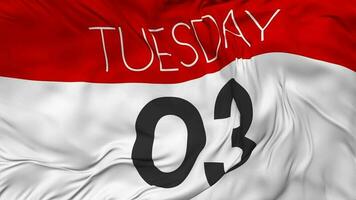 Third, 3rd Tuesday Date Seamless Looping Background, Looped Cloth Waving Slow Motion, 3D Rendering video