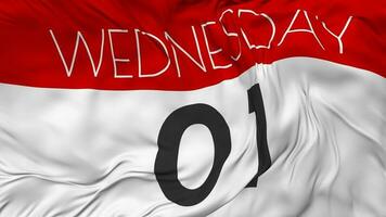 First, 1st Wednesday Date Seamless Looping Background, Looped Cloth Waving Slow Motion, 3D Rendering video