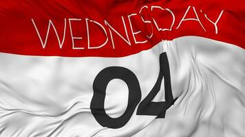 Fourth, 4th Wednesday Date Seamless Looping Background, Looped Cloth Waving Slow Motion, 3D Rendering video